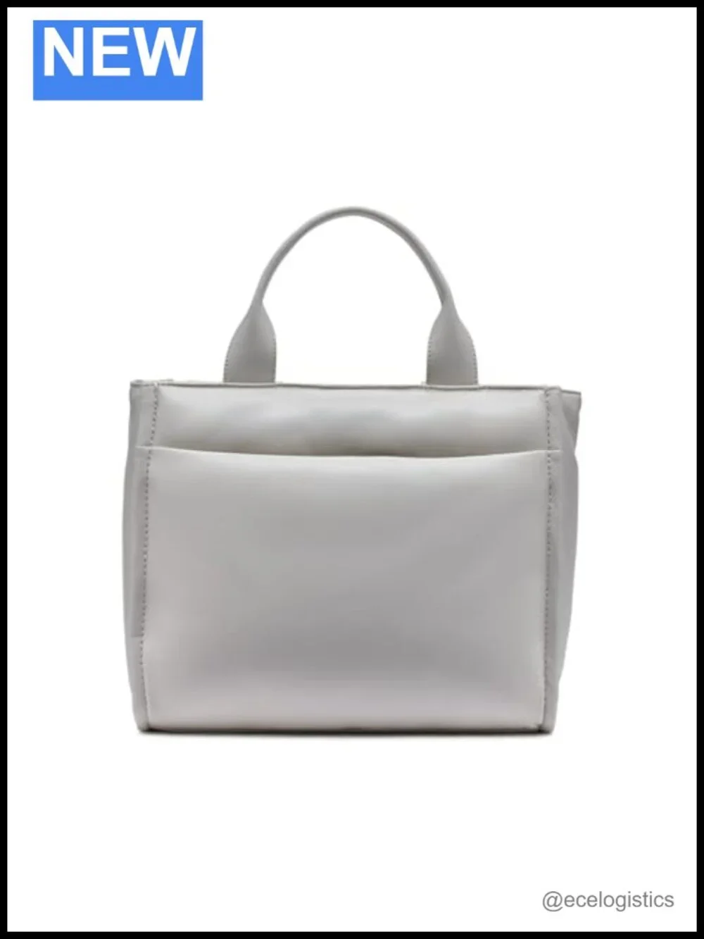 Faux Leather Tote, Zip Top, Top Handle & Chain Shoulder Strap, Medium